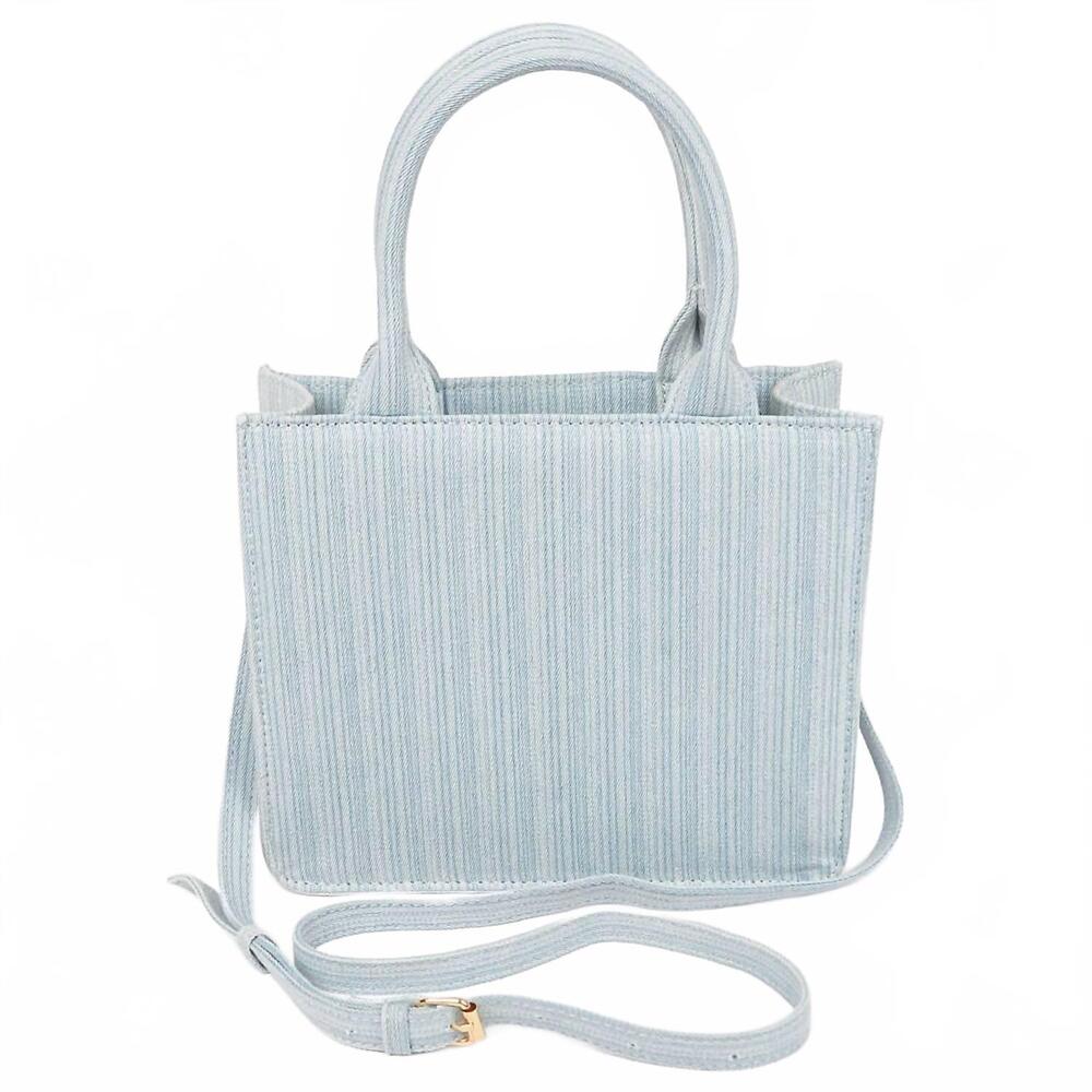 NEW 3AM BY H&D ACCESSORIES women's denim handle satchel bag in light blue